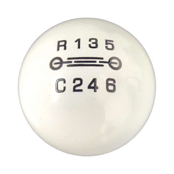 image of bronco 7 speed heavy weight white shift knob and adapter