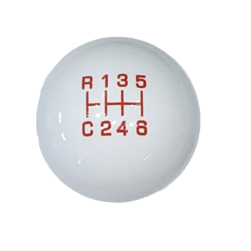 image of Bronco 6G 7 Speed Factory Height White / Red Round Heavy Weight Shift Knob Kit