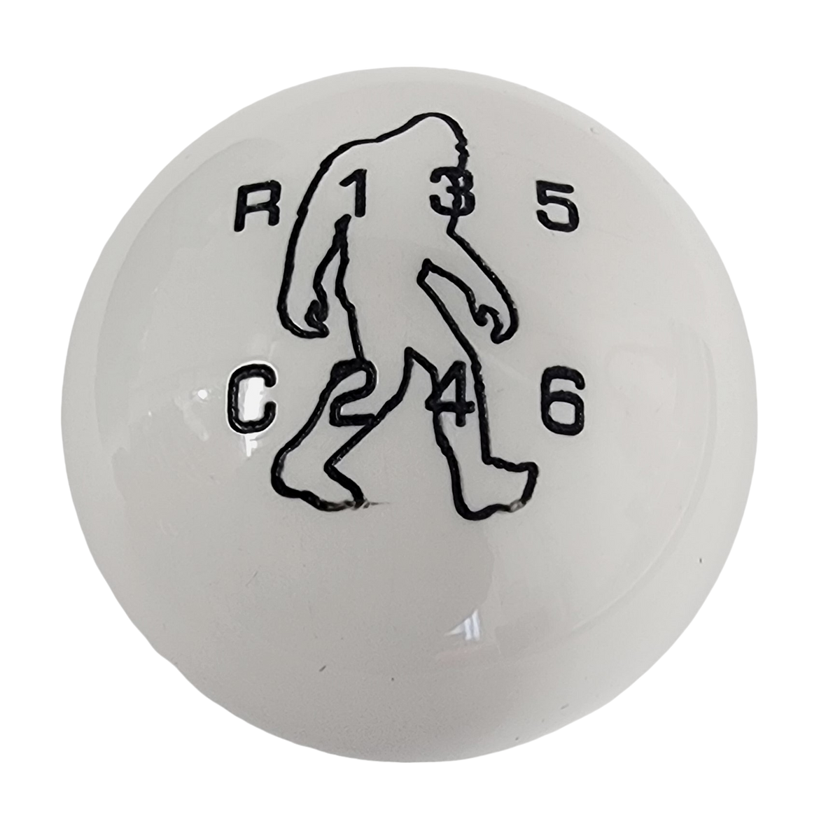 image of New Bronco 6G 7 Speed Sasquatch White Shift Knob and Adapter